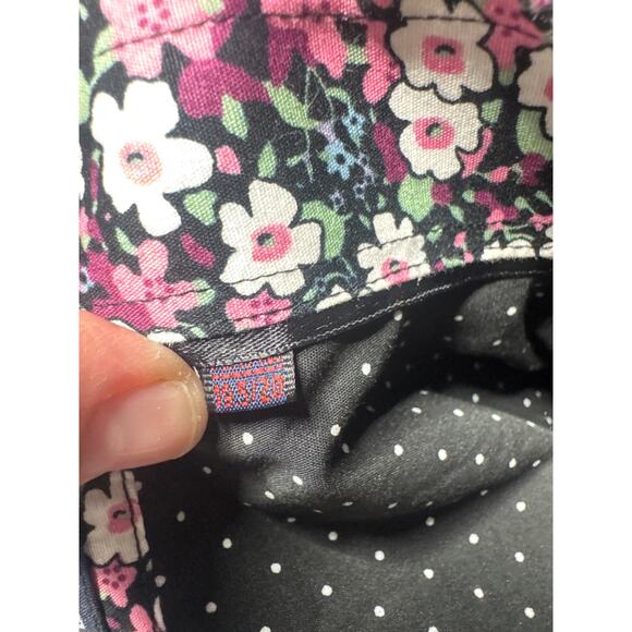 Jonny D Men’s XL Black White Polka Dot Button Down Shirt Floral Trim - Picture 7 of 9